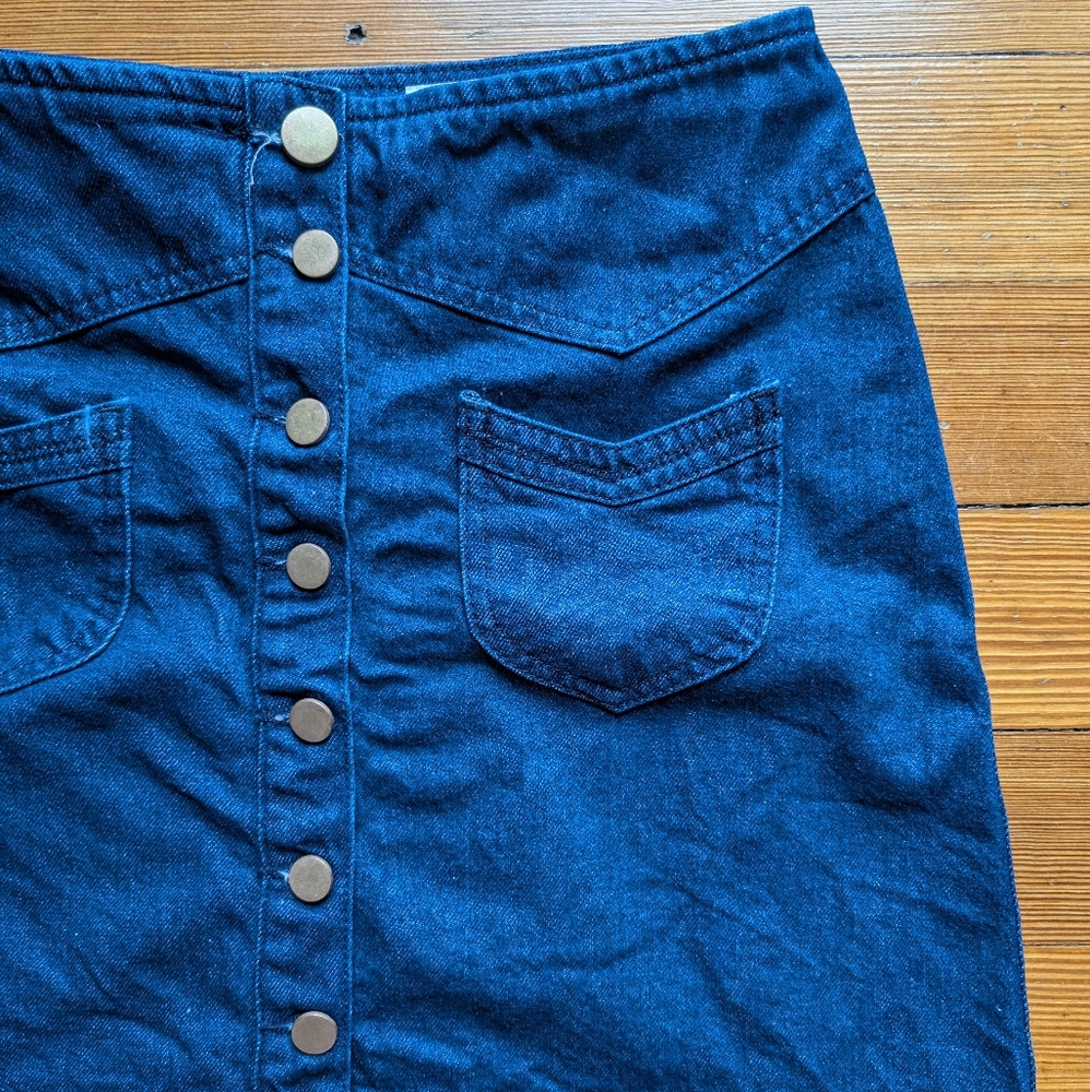 Asos Denim Button-Front Skirt - Picture 3 of 5